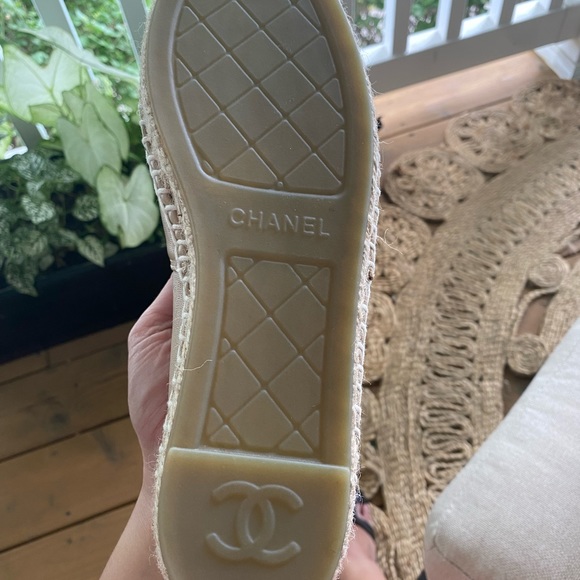 Chanel Camellia Studded Lambskin Espadrill Flats - Picture 9 of 9